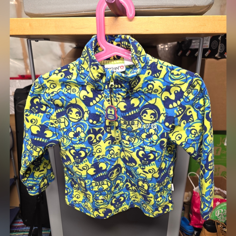 Etirel Patterned 1/2 Zip Up Fleece Sweatshirt Size 2